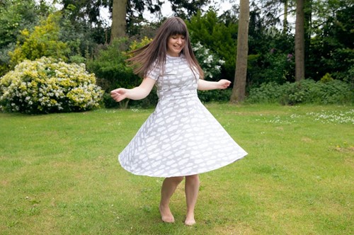 Hiccups Skater Dress in Grey Clouds