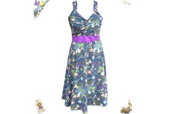 Twirly Juice Dress in Moon Gazing Hares with purple